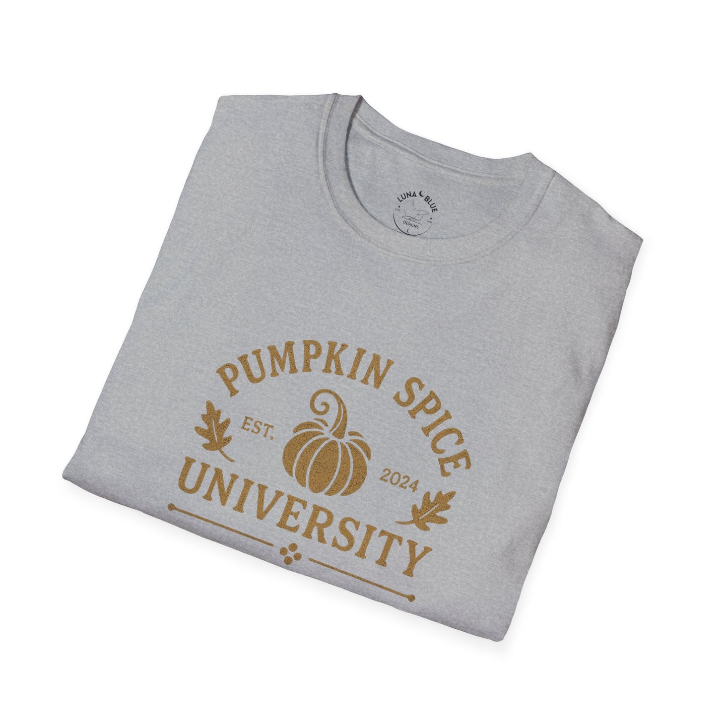 Pumpkin Spice University T-Shirt, Fall Apparel, Unisex Graphic Tee, Cute Thanksgiving Shirt, Cozy Autumn Outfit, Gift for Pumpkin Lovers