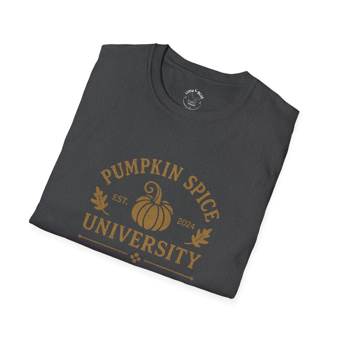 Pumpkin Spice University T-Shirt, Fall Apparel, Unisex Graphic Tee, Cute Thanksgiving Shirt, Cozy Autumn Outfit, Gift for Pumpkin Lovers