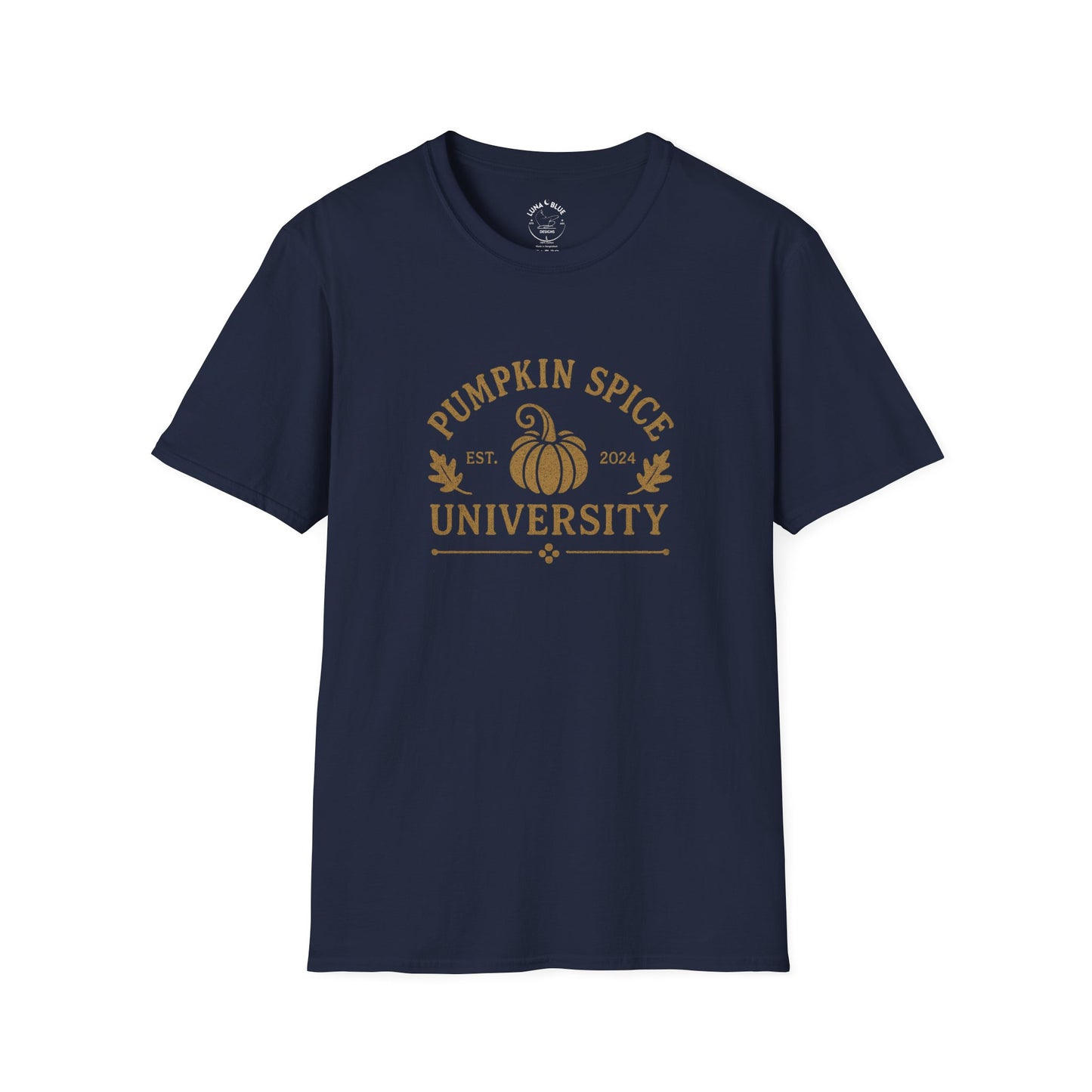 Pumpkin Spice University T-Shirt, Fall Apparel, Unisex Graphic Tee, Cute Thanksgiving Shirt, Cozy Autumn Outfit, Gift for Pumpkin Lovers