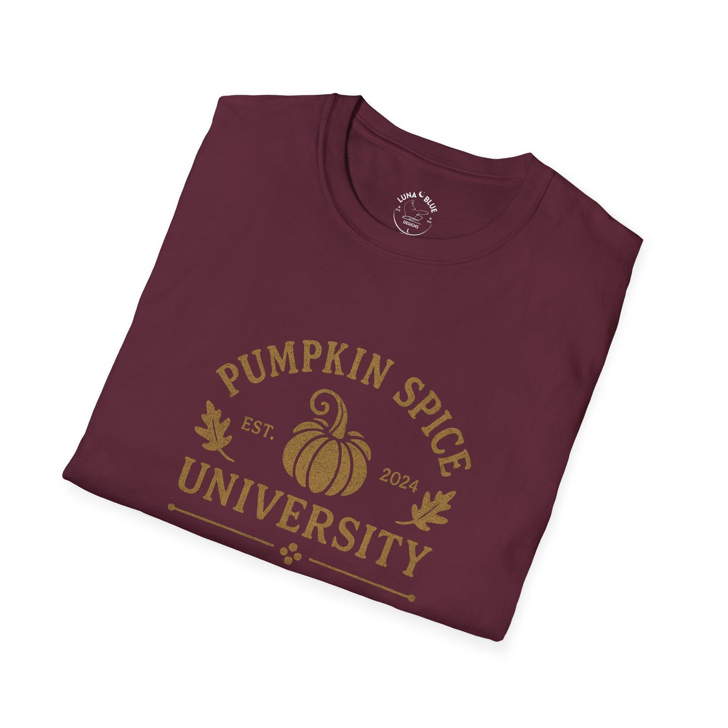 Pumpkin Spice University T-Shirt, Fall Apparel, Unisex Graphic Tee, Cute Thanksgiving Shirt, Cozy Autumn Outfit, Gift for Pumpkin Lovers
