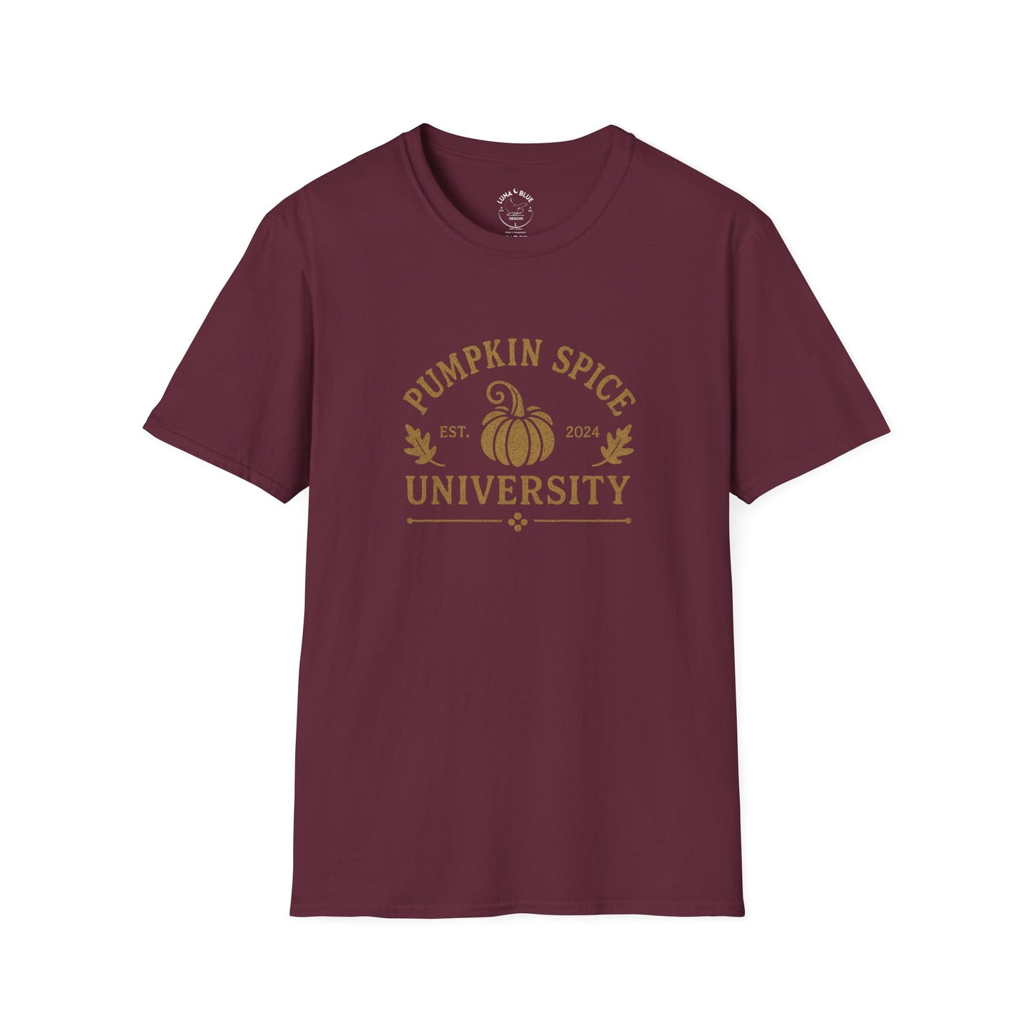 Pumpkin Spice University T-Shirt, Fall Apparel, Unisex Graphic Tee, Cute Thanksgiving Shirt, Cozy Autumn Outfit, Gift for Pumpkin Lovers