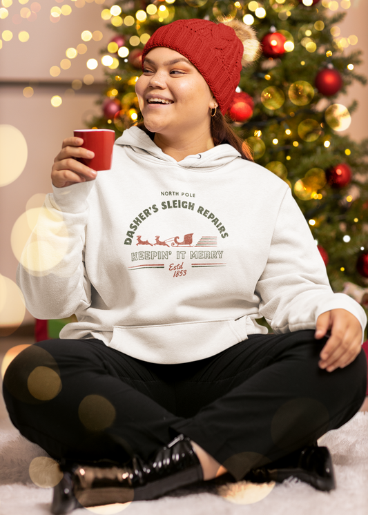 Dasher's Sleigh Repair Fleece Hoodie